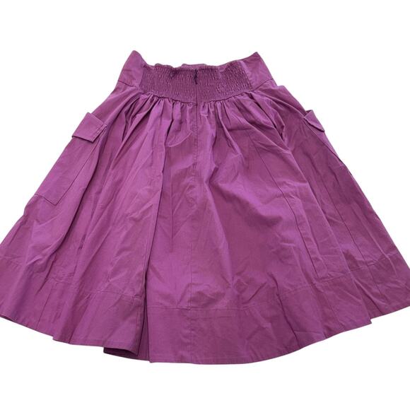 eShakti Skirt Womens 8 Purple‎ Flare A-Line Cargo Pockets Stretch Cotton Spandex - Picture 2 of 6